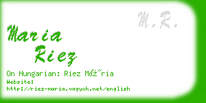 maria riez business card